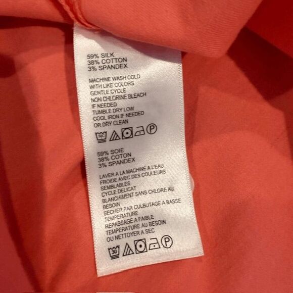 Tommy Bahama Silk Blend Men's Short Sleeve Button Front Shirt Coral Size Large - Picture 7 of 10